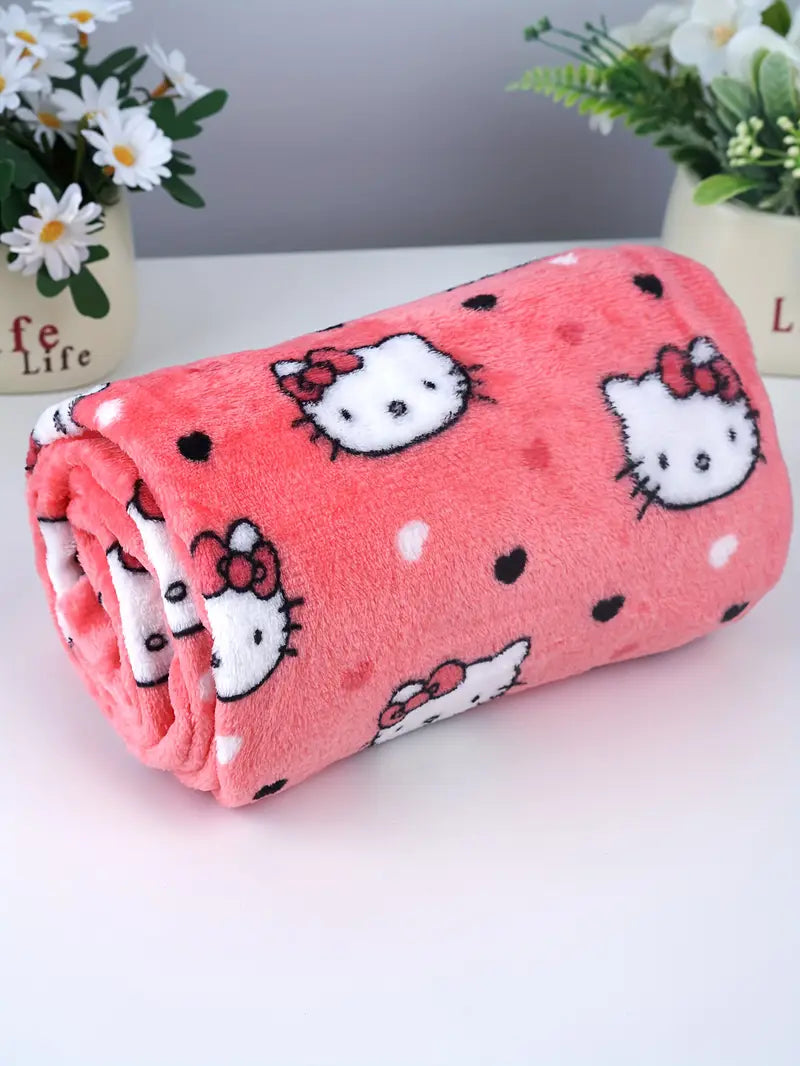 Hello Kitty Pajama Pants - Warm Cartoon Print Sleepwear - Pink