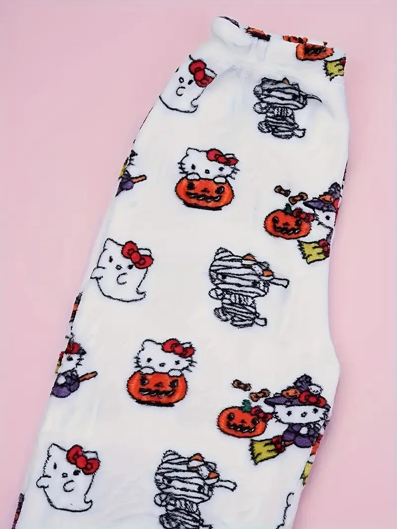 Hello Kitty Flannel Soft Pajama Pants - For Halloween & Christmas