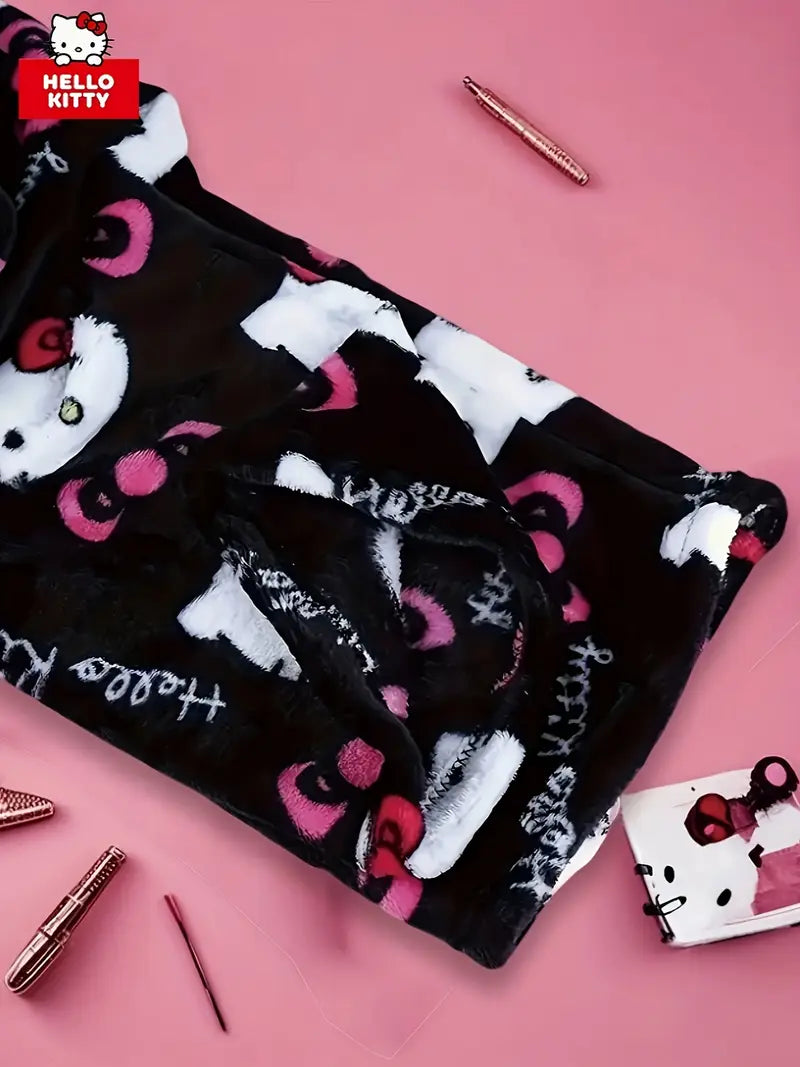 Hello Kitty Pajama Pants - Warm Sleepwear - Black