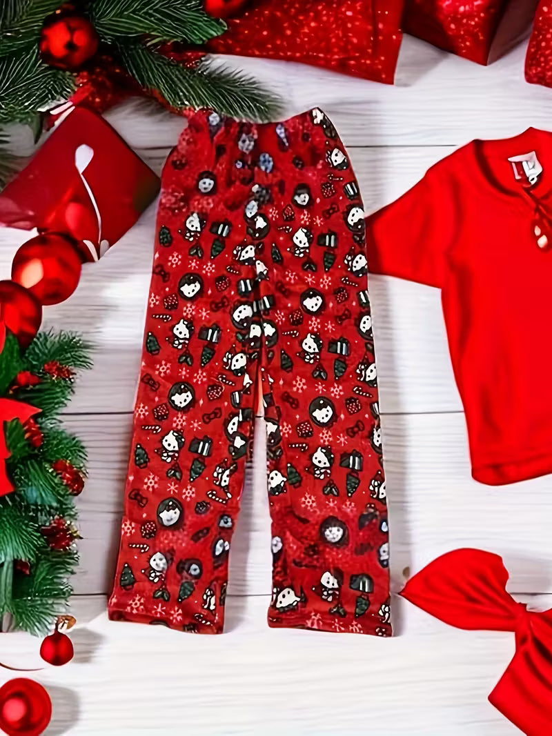 Hello Kitty Flannel Soft Pajama Pants Red