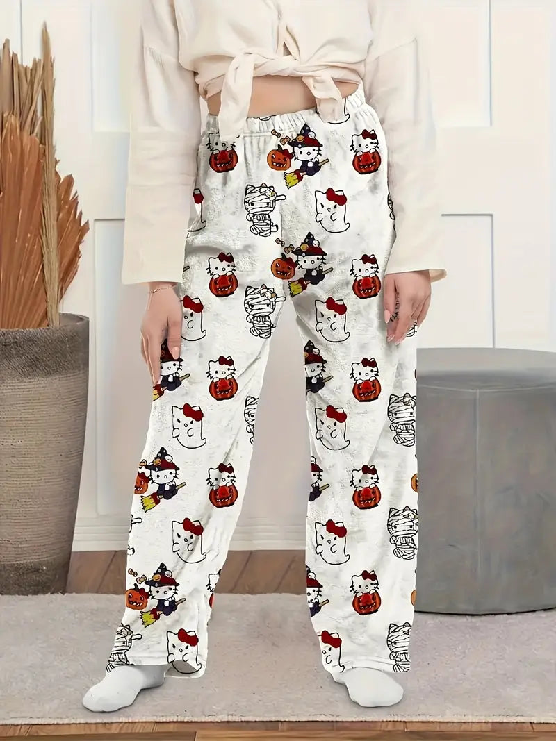 Hello Kitty Flannel Soft Pajama Pants - For Halloween & Christmas