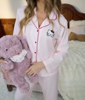 Hello Kitty Yellow Checkered Pajama Set