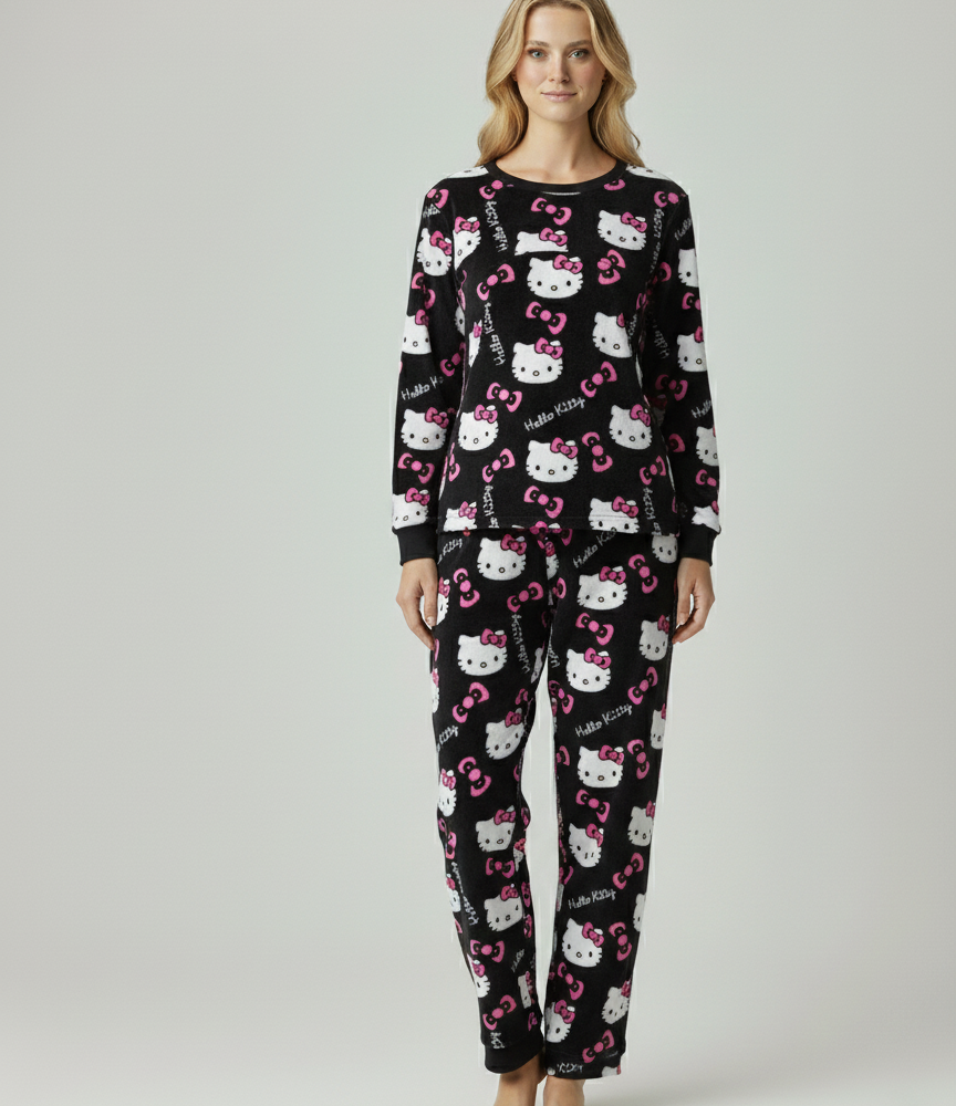 Hello Kitty Black Cozy Nights PJ Set