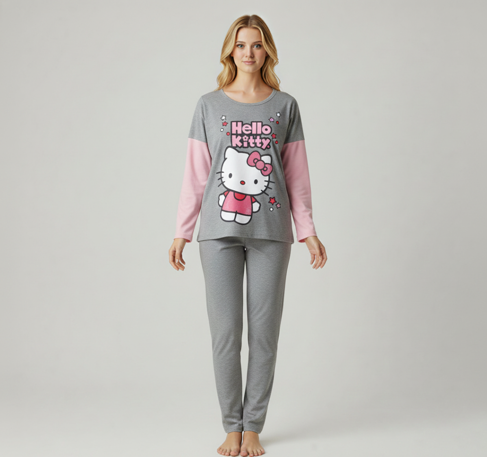 Hello Kitty Gray & Pink Pajama Set