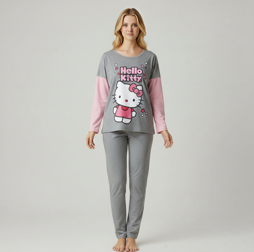 Hello Kitty Gray & Pink Pajama Set