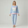 Hello Kitty Girls' Blue Fleece Winter Pajama Set