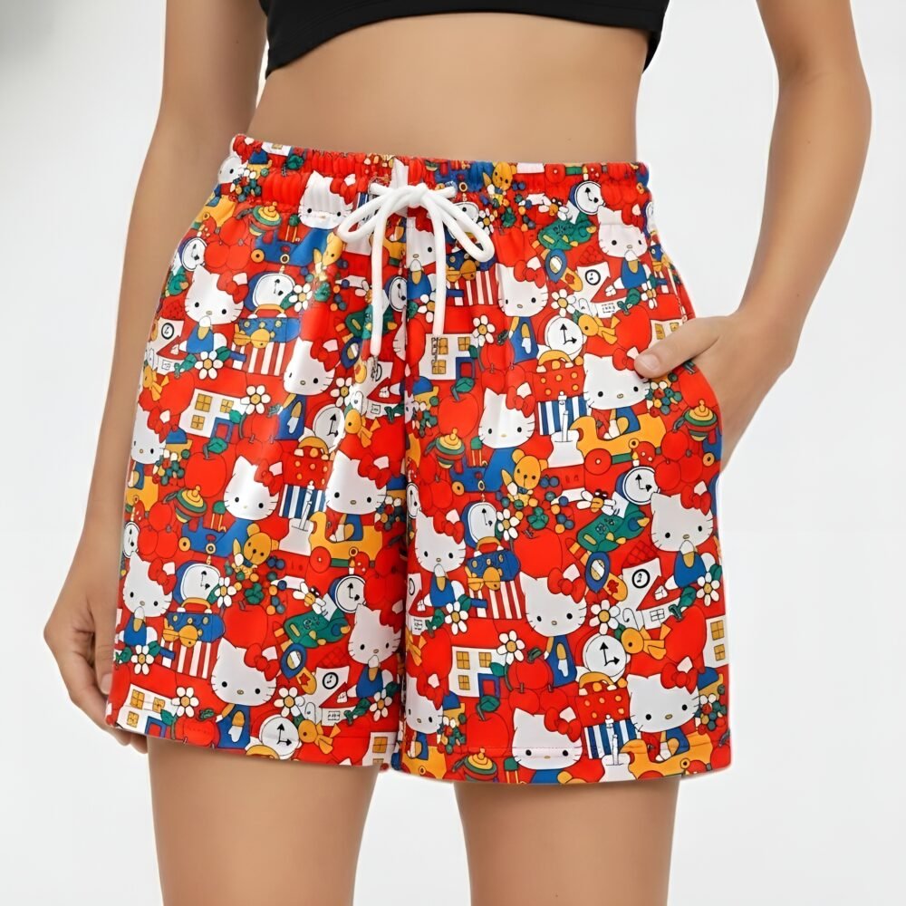 Hello Kitty Red Carnival Print Shorts