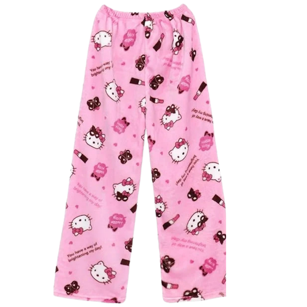 Hello Kitty Women's Pink Fuzzy Pajamas