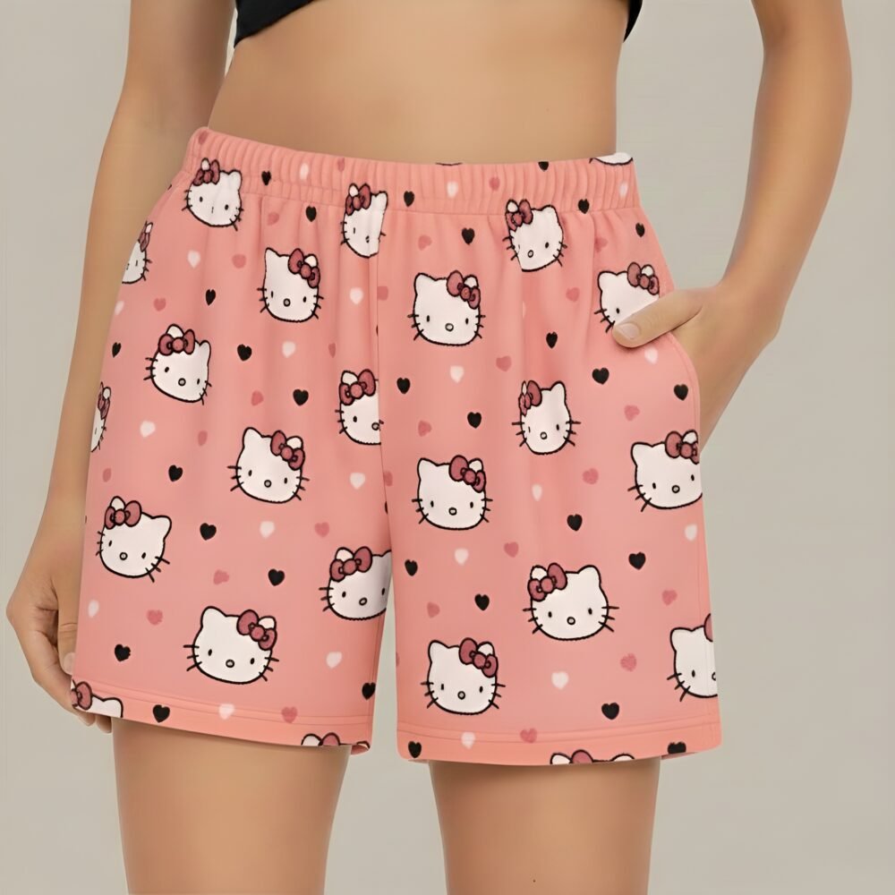 Hello Kitty Pink Coral Heart Shorts