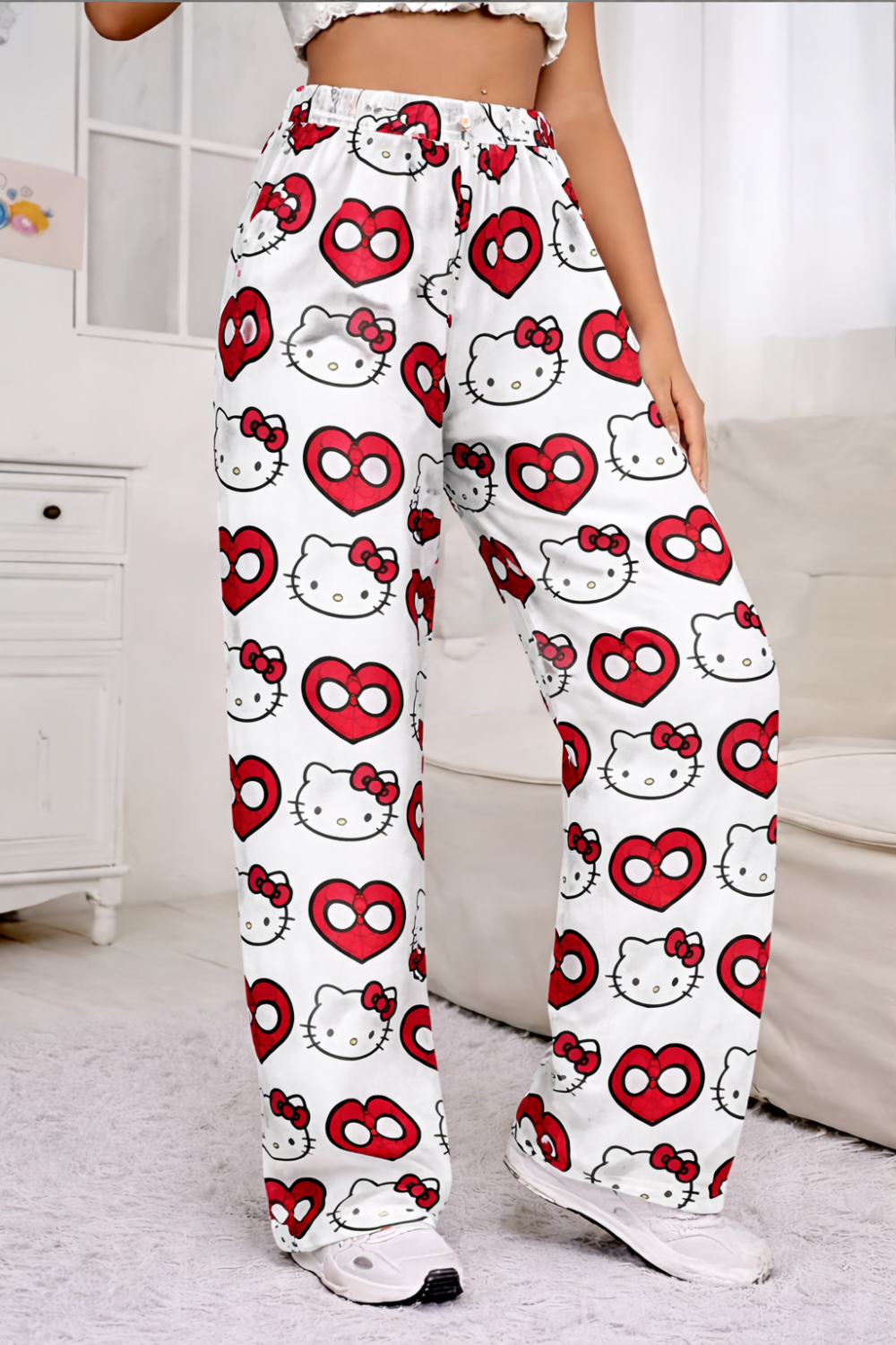 Hello Kitty White Spiderman Heart Pajama
